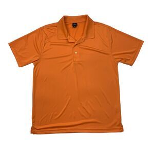 Page & Tuttle Golf Polo Shirt Mens L Large Orange Moisture Wicking Performance